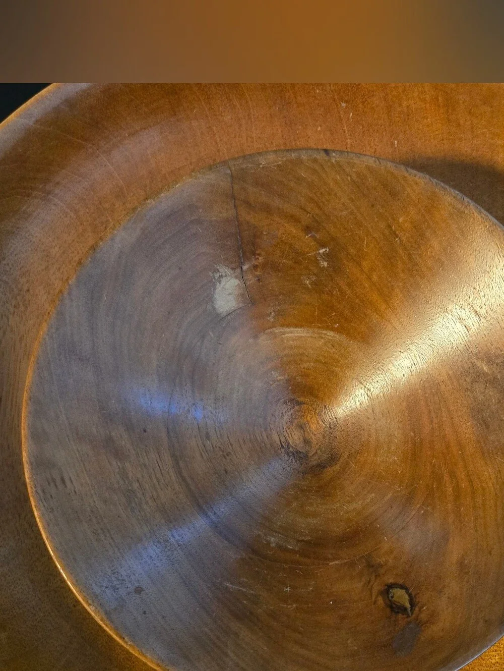 Two Vinyage Wooden Serving Bowls- Natural Brown